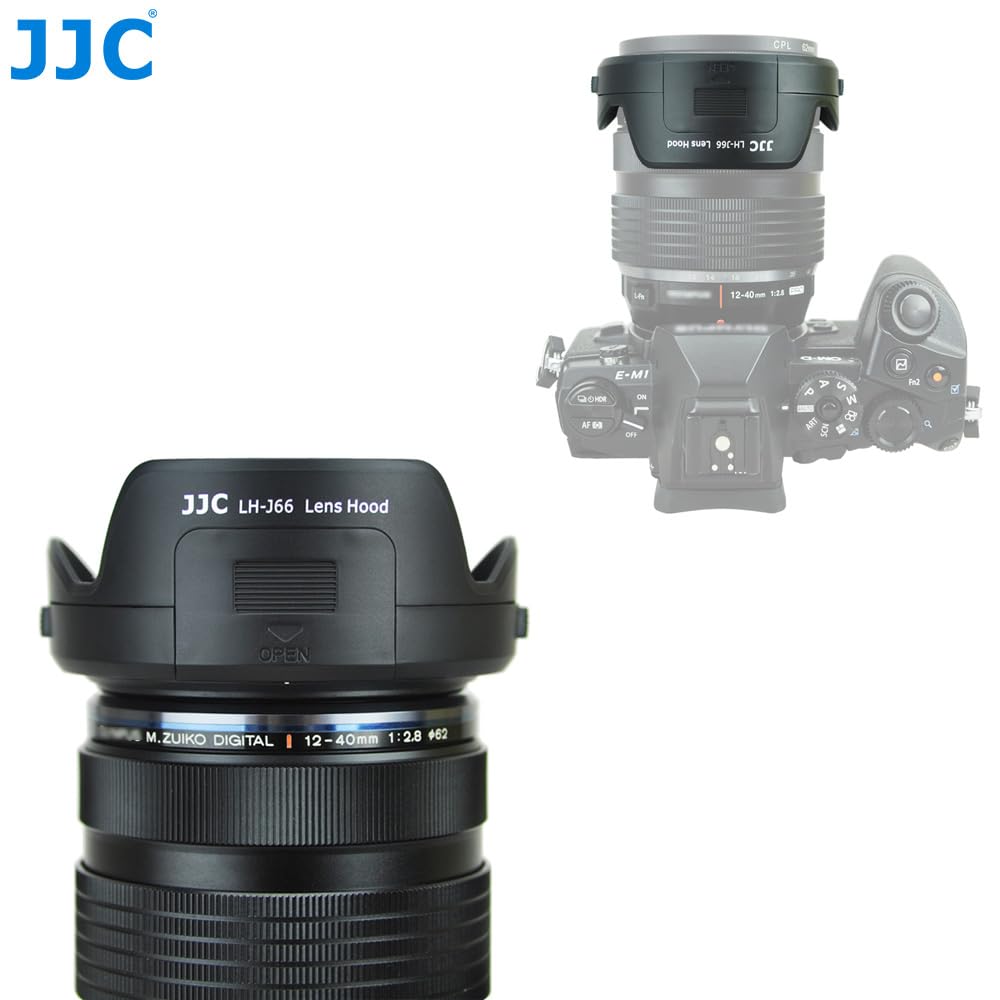 JJC Paraluce reversibile con finestra laterale, motivo tulipano, per Olympus M. Zuiko Digital ED 12-40 mm f/2.8 Pro, ricambio di Olympus LH-66, LHJ66BK