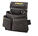 Stanley STST1-80116-Bolsa portaherramientas de cuero de primera calidad,4 bolsillos,Soporte especial para flexómetro,Refuerzo de remaches,Doble costura,Abertura amplia para el cinturón- 30x 7x 33 cm
