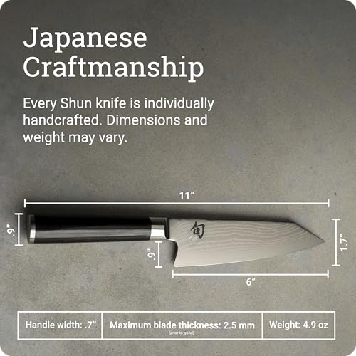 Shun DM0777 Classic Kiritsuke Knife, Stainless Steel, 6" view 6