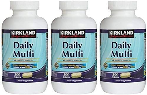Kirkland Signature Daily Multi Vitamins & Minerals Tablets, 500-Count Bottle (3 Pack)
