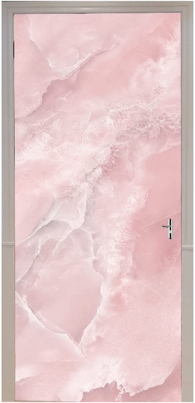 Autocollants Porte 3D Auto-Adhésif Arbres Roses 90x210 Cm - Décoration Murale Vinyle Étanché