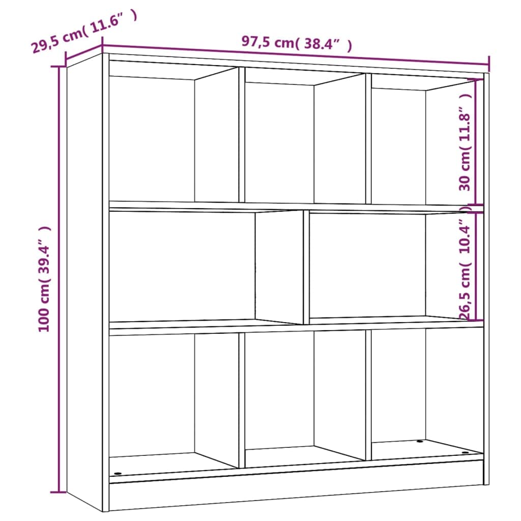 Generisch Bücherregal Räuchereiche 97,5x29,5x100 cm Holzwerkstoff,Möbel,Regalsysteme,Bücherregale Bücherschränke-826378