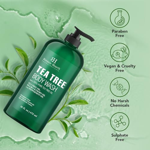 Botanic Hearth IN-BH-TEATREEWASH-KD Tea Tree Body Wash Helps Nail Conditions Athletes Foot Ringworms Jock Itch & Body Odor Soothes Itching & Promotes Healthy Skin And Feet Naturally Scented 16Fl Oz thumb #3