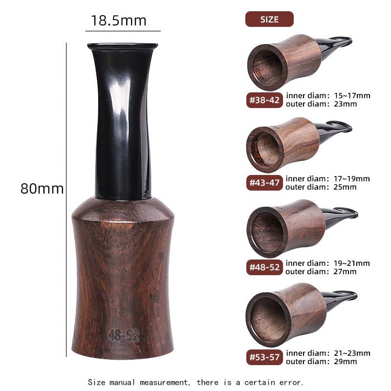 MUXIANG 4 Sizes Set Ebony Wooden Cigar Mouthpiece Tips Portable Cigar Holder (38-42/43-47/48-52/53-57), Natural, 4 Größen eingestellt - Image 3