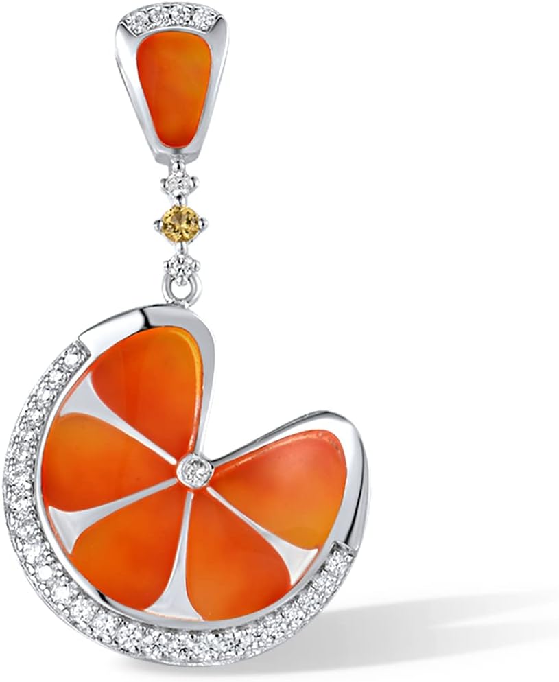 Santuzza 925 Sterling Silver Handmade Enamel Flower Pendant for Women