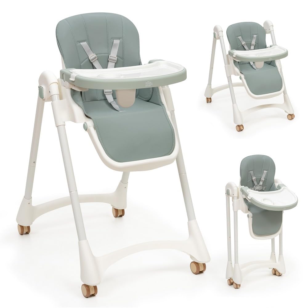Interbaby Krzesełko do karmienia dziecka w wieku od 6 do 36 miesięcy, maksymalne 20 kg, aluminium, 3-stopniowa regulacja oparcia, regulowane nogi i taca, pas bezpieczeństwa