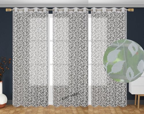 Image of Window Curtains for Living Room 4x9 feet Parde for Poojaroom Drawing Room Curtain Panel, Set of 2 Pcs, White