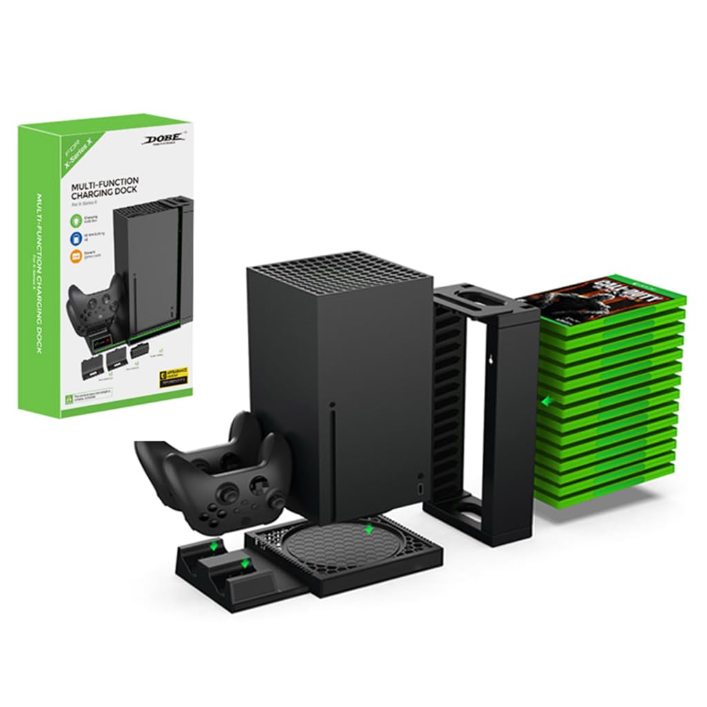 X Controller Charging Dock Twin Station & Storage Disc Bracket Console Stand Game Rack Storage Organizer