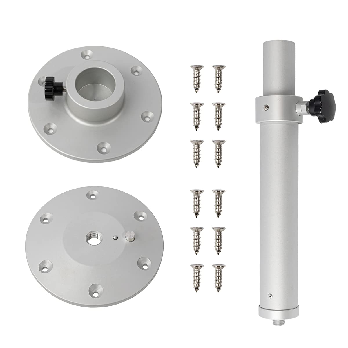 Flylin Gambe da tavolo regolabile, supporto girevole a 360°, 450-700 mm, telescopica, smontabile, per camper, yacht, campeggio, barche