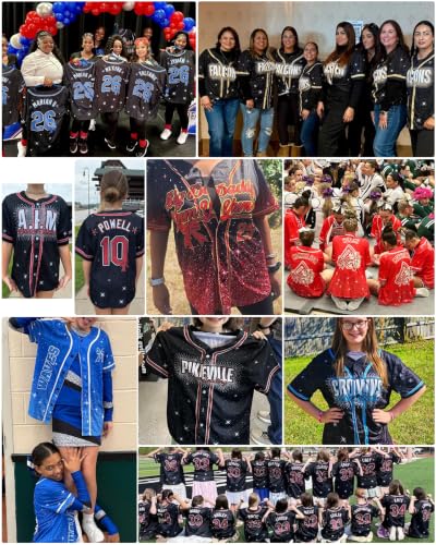 Camiseta personalizada de béisbol con purpurina para animadoras, nombre, número y logo personalizados, camiseta de equipo brillante para mujeres, hombres, jóvenes y niños miniatura 5