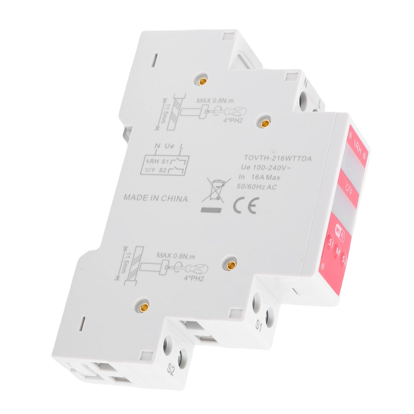 Cocoarm Preciso Interruttore per l'umidità della Temperatura WiFi con Display a Doppio Schermo per Incubatrice Agricola, Materiale ABS