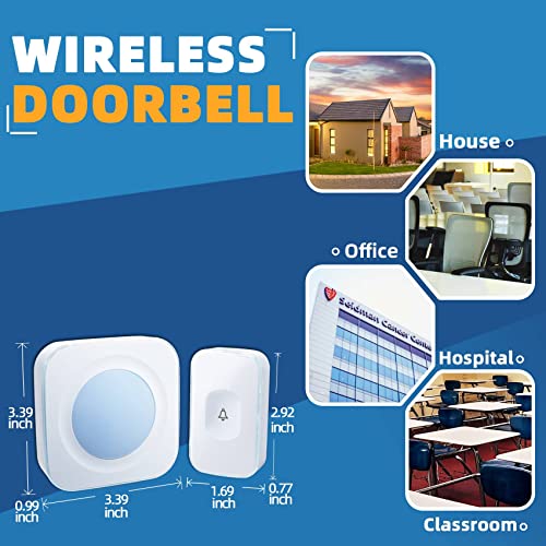 Jsieem DOORBELL-PUSH-BUTTONS Wireless Doorbell 1200 Feet Waterproof Door Bell thumb #7