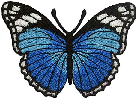 Blue Butterfly Embroidered Iron on Patches (Premium Edition)