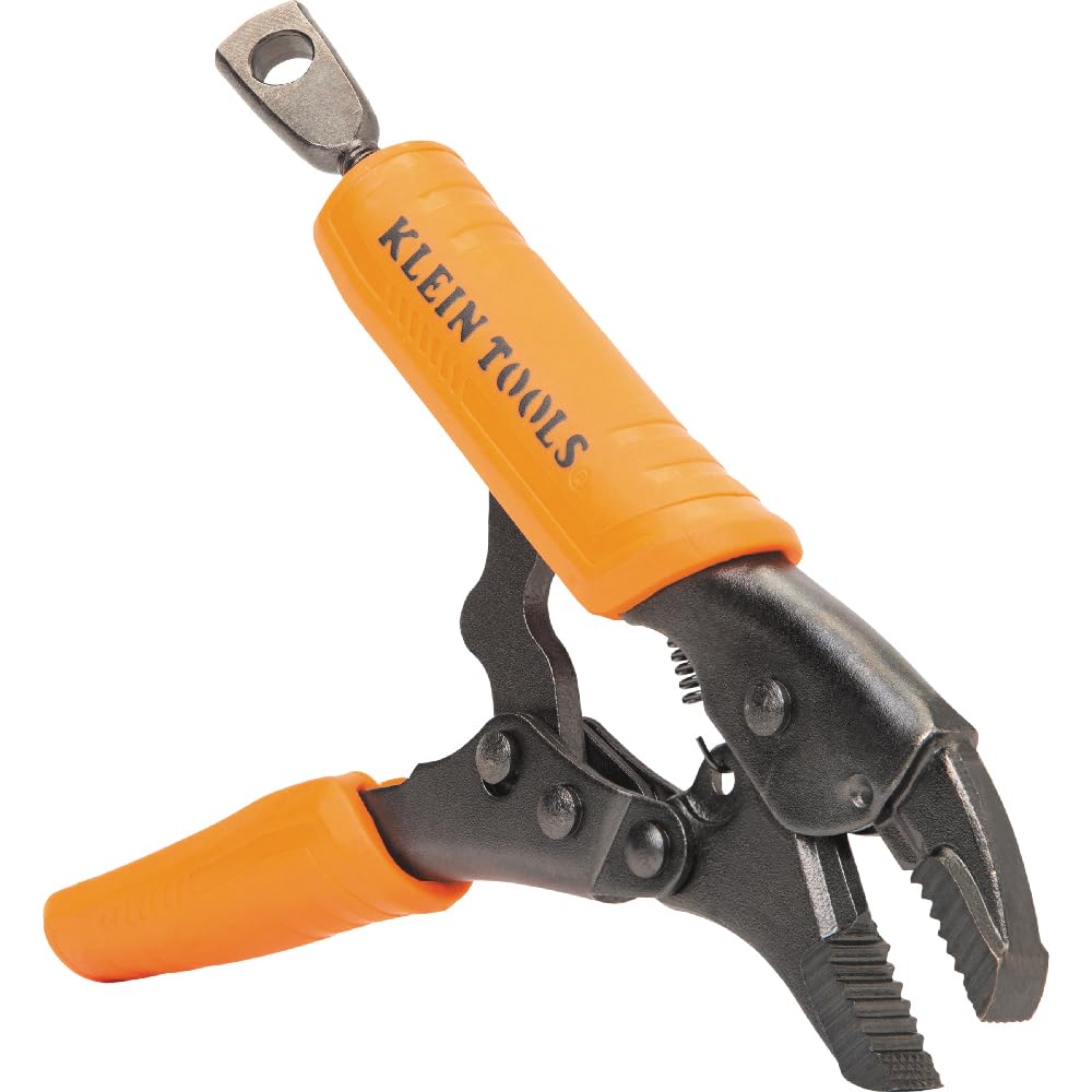 Klein Tools 38600 Curved Jaw Locking Pliers with Quick Release Handles, Intuitive Thumb Knob, High Torque, Mole Grips for Clamping and Gripping, 5-