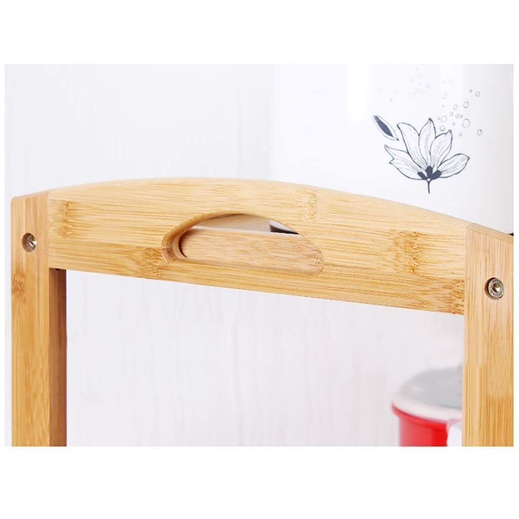 Carrello di Servizio in Legno con Ruote Bloccabili, Carrello da Pranzo A 4 Ripiani per Cucina, Hotel E Ristoranti, Organizer per Vassoi in Legno Massello per Case di Cura