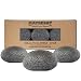 Konjac Exfoliating Sponge with Bamboo Charcoal - 3 Pack - 100% Natural Charcoal Face Sponge for Improving Skin's Look and Feel - Face Charcoal Sponge with Attached String for Hanging to Dry
