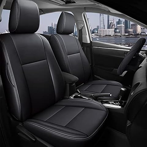 Custom Fit for Toyota 2016 2017 2018 RAV4 Faux Leather Car Seat Covers Full Set Compatible Airbag Rav4 Seat Protector Black Cover