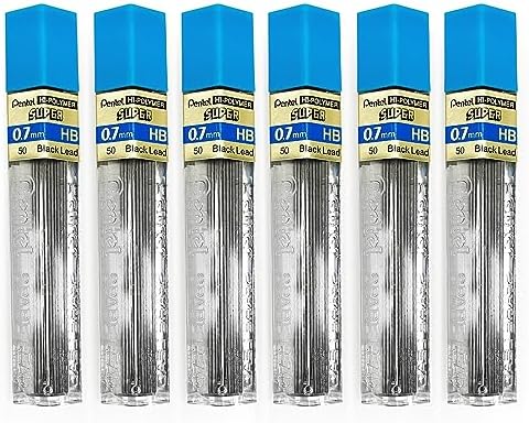 Pentel Super Polymer Refill Replacement Spare Leads for Automatic & Mechanical Pencils (Pack of 6, 0.7mm HB) image 3