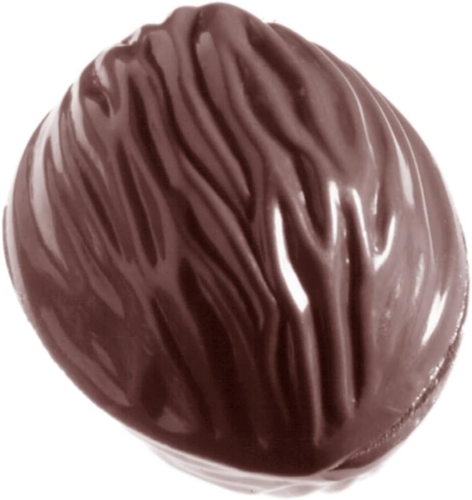 Chocolate World 1093 Clear Polycarbonate Chocolate Mold with 24 Walnut Cavities 29mm x 37mm x 14mm High