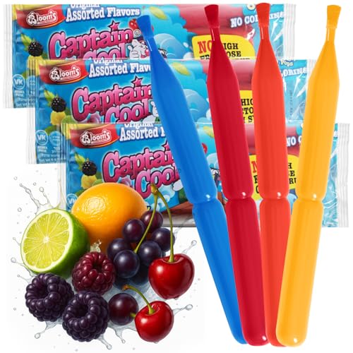 Captain Cool Freeze Pops, No Corn Syrup Ice Pops Bulk Variety Pack, Colorful and Fun Popsicles for All Ages, Perfect for Events and Gatherings, Frozen Pops Loved by Kids