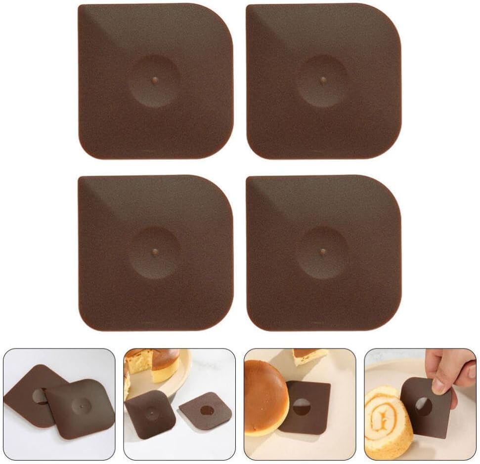 Image of Brown Pan Scrapers,Dish Scraper for Cast Iron,Cast Iron Cleaner Scraper Food Scraper,Non Scratch for Pot Cleaning Scraper,Scraper Scrubber for Cleaning Grease,Kitchen Scrapper Dish Scouring Pads