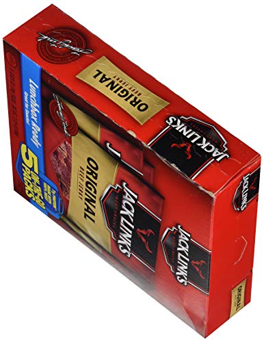 Jack Link's Beef Jerky 5 Count Multipack, Original, 5, 0.625 Oz. Bags - Flavorful Meat Snack For Lunches, Ready To Eat - 7G Of Protein, Made With 100% Beef - No Added Msg** Or Nitrates/Nitrites #TOP6