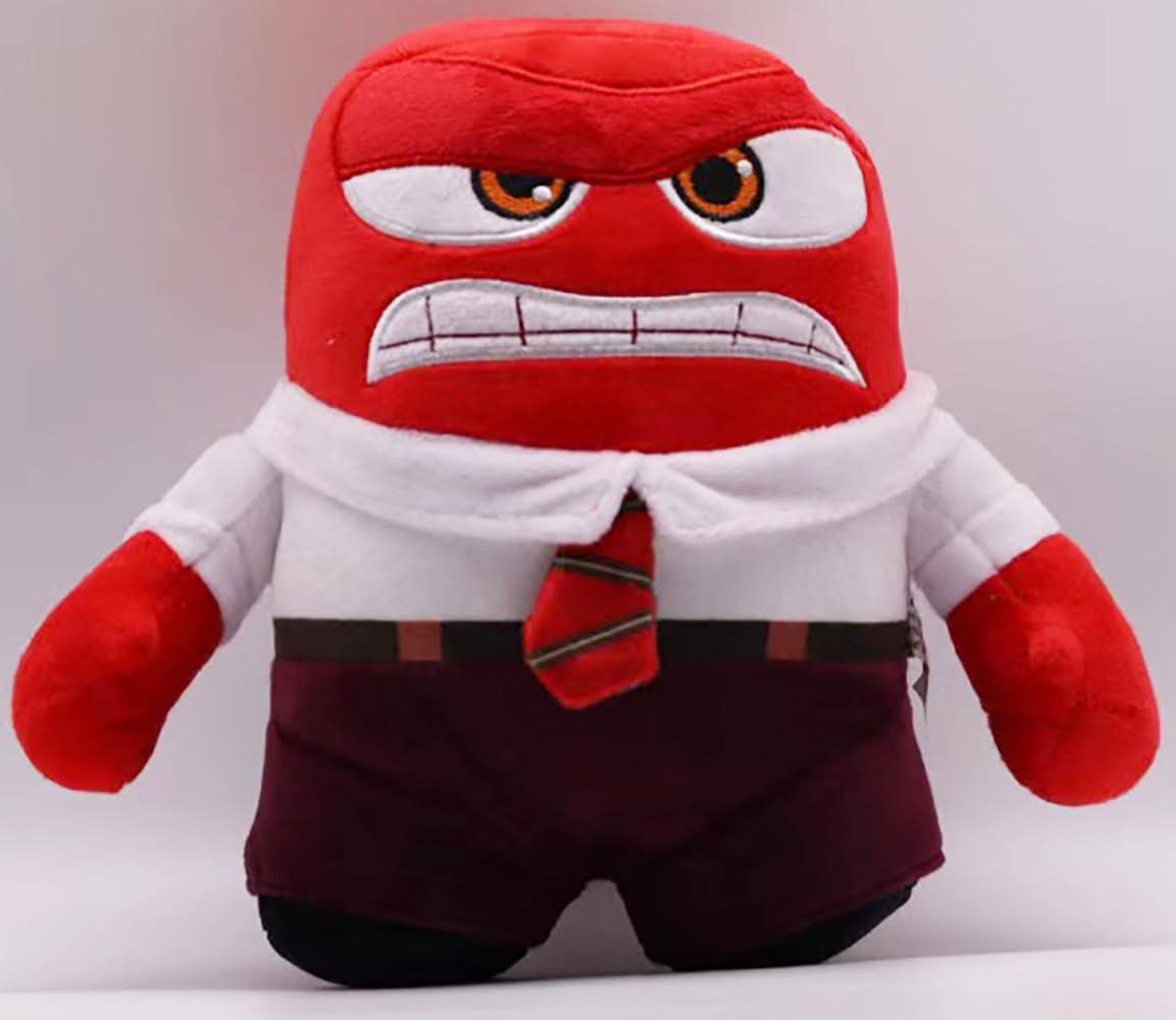 AmanhandCute Island Out 2 Plush Toy Cartoon Soft Figure Dolls Anxiety Filled Figure Doll for Adults, Kawaii Birthday Anniversaries Gift for Film Fans Collectible Gifts (Anger)