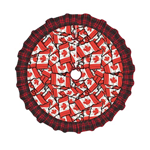 Jupe de sapin de Noël drapeau canadien - Jupe décorative pour sapin de Noël