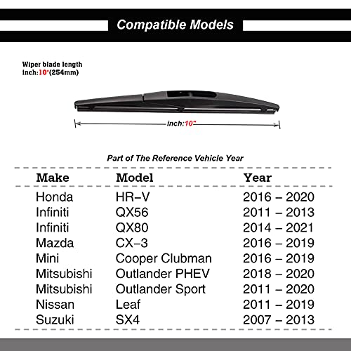 Oem Quality Parrati Premium All-Season Rear Windshield Wiper Blades For Original Equipment Replacement 10" (Pack Of 2) #TOP1