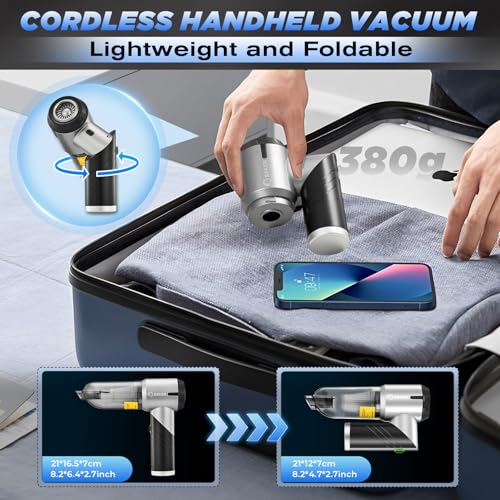 Saker HL132 Cordless Car Vacuum — 17,000PA, USB-C, Foldable — view 7