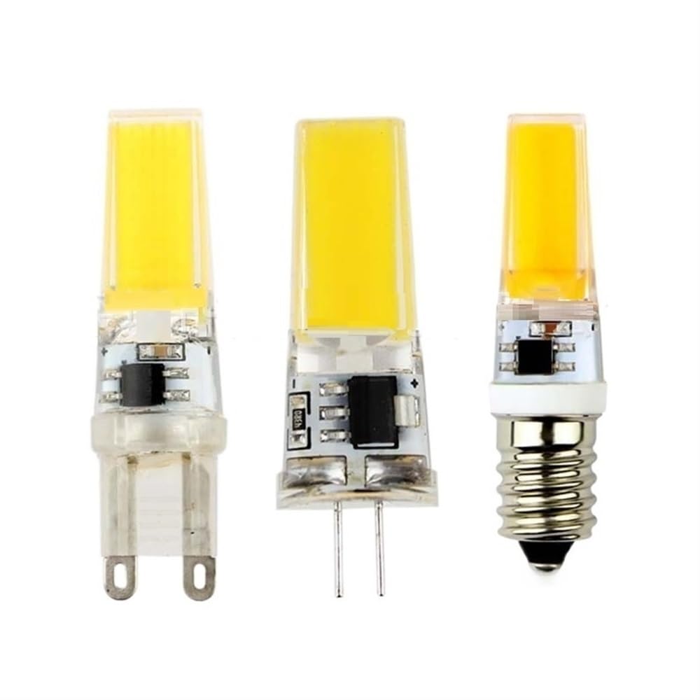 HHF Iluminación del hogar, Paquete de 20, lámpara LED COB AC220V G9/E14/G4 5W lámpara LED COB Gel de sílice 2508 Bombilla luz Blanca cálida(G9 220V Warm White)