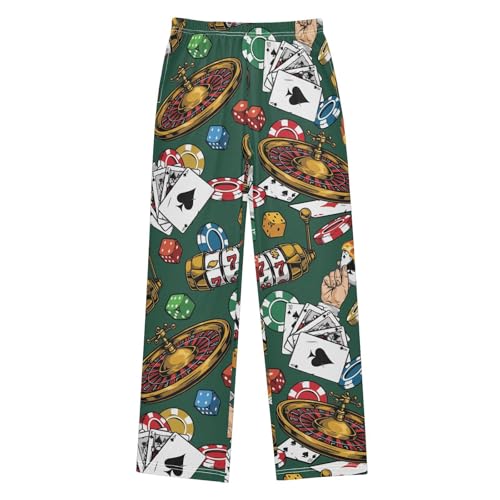 Boys' Pants Casino Colorful Dice Long Bottoms Jogger Pants Elastic Waist Trousers with Pockets S-XL