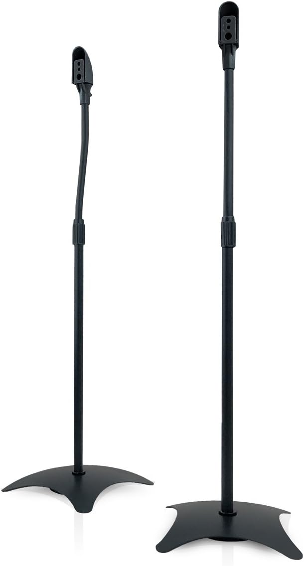 Minify Universal Speaker Stands, front view of two assembled stands