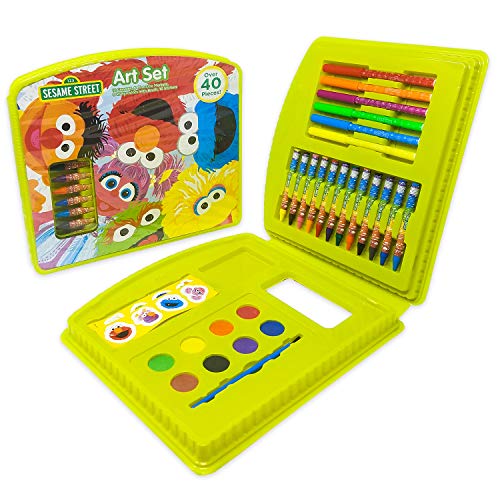 Sesame Street 43-Piece Art Case | Includes Markers, Crayons, Stickers, And Watercolors | Non-Toxic And Washable | Gift For Kids Ages 3+ #TOP26