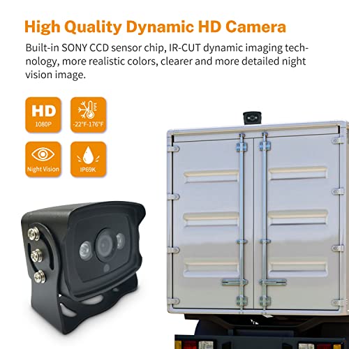 Image of Backup Camera System for Truck, VECLESUS DVR System with Brand V300 chip,VDS HD 1080P 7-Inch Backup Camera System, Waterproof Rearview Camera,4 Video 2 Audio Inputs, for Trucks, RVs,Vans,UVs,Cars