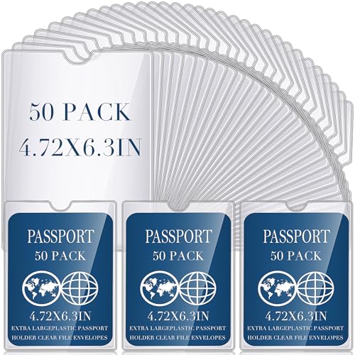 Enveloppes transparentes plastique PVC 10x15 pochette passeport 50 pièces