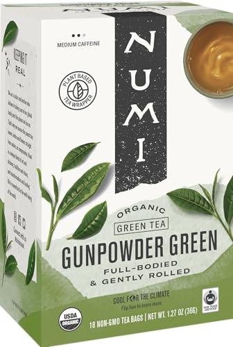 2 Pack of Numi Tea Gunpowder Green Organic Tea - 18 Bags - 95%+ Organic -