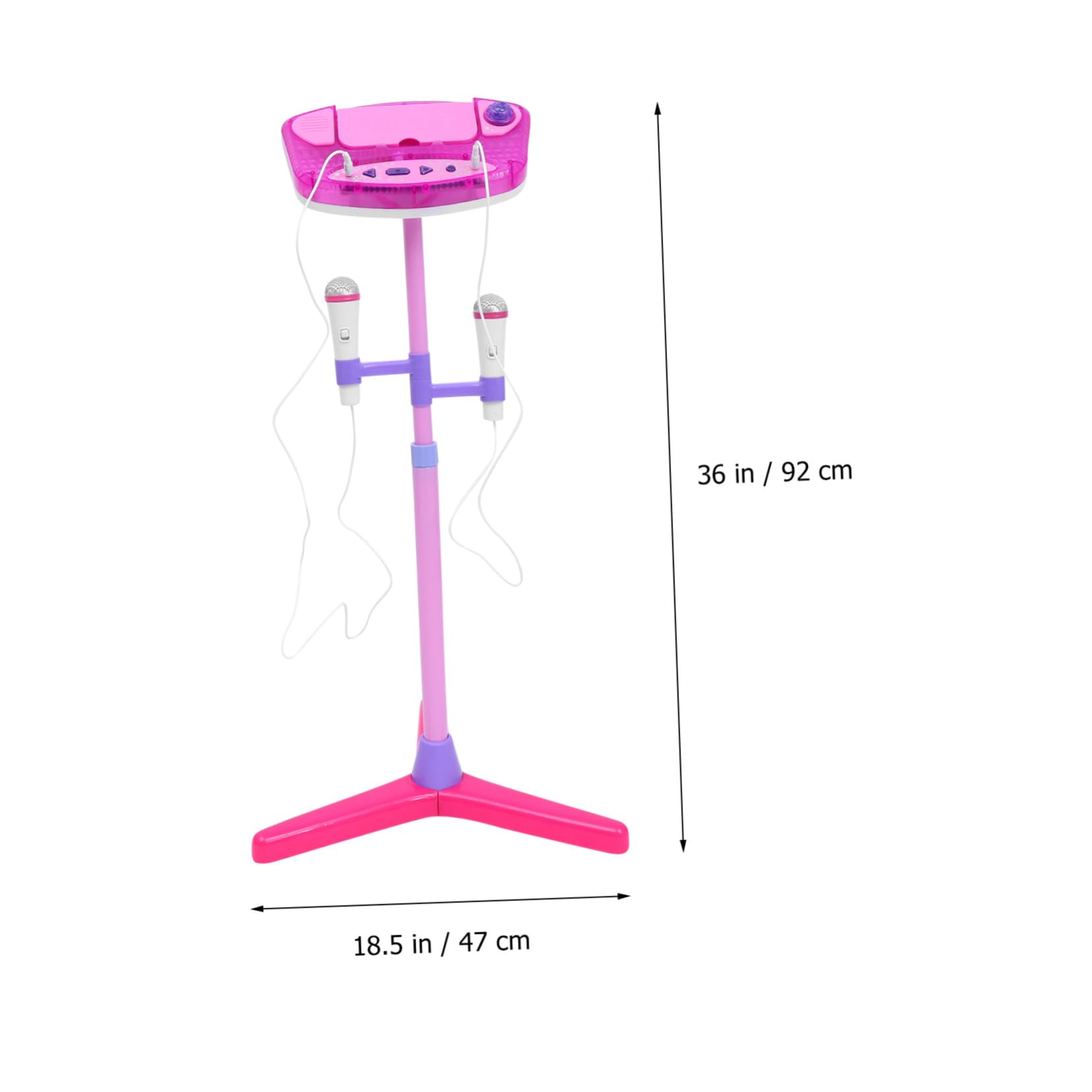 Micrófono de Juguete Rosa para Niños Función Interactiva y Reproducción Mp3, Diseño Doble Soporte Ajustable para Juego Educativo y Cantar