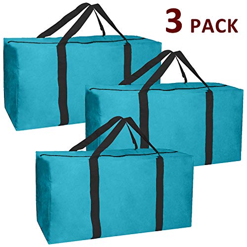 Jalousie 3 Pack Extra Large Heavy Duty Storage Bags Moving Bag Totes Storage