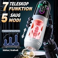 Elektrischer Sex Spielzeug für die Männer Masturbator, KI-Interaktion Masturbieren für Männer 10 Vibrations & 7 Teleskopfunktion & 5 Saugmodi, Taschenmuschi Sexspielzeug Masturbatoren, APP Sex Toys – Ansicht 6