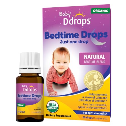Ddrops Baby Bedtime Drops for Babies Organic Liquid Drops for Calming Bedtime Routines 60 Count