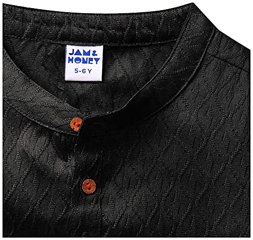 Image of Amazon Brand - Jam & Honey Boy's Cotton Festive Printed Kurta & Pant Set Which Is Both Comfortable And Stylish