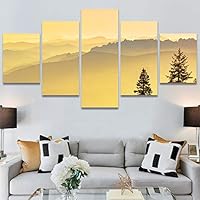 SIGNWIN 5 Panel Canvas Wall Art Modern Art Coastal Colorful Multicolor Photography Romantics Sunset for Home Decorations Ready to Hang - 60