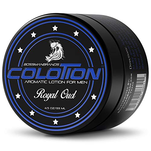 Bossman Colotion - 2 in 1 Men's Lotion and Cologne - Moisturizer and Hydrating Scented Body Lotion - Beard Softener Cream for Men (Royal Oud)