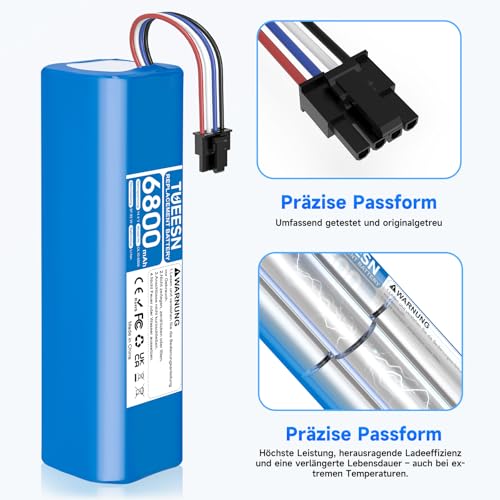 TUEESN 14,4V 6800mah Ersatzakku für Dreame L10s Ultra,D9 Pro D9 Max,D10/D10 Plus/D10s/L10/ L10s/Z10 Pro