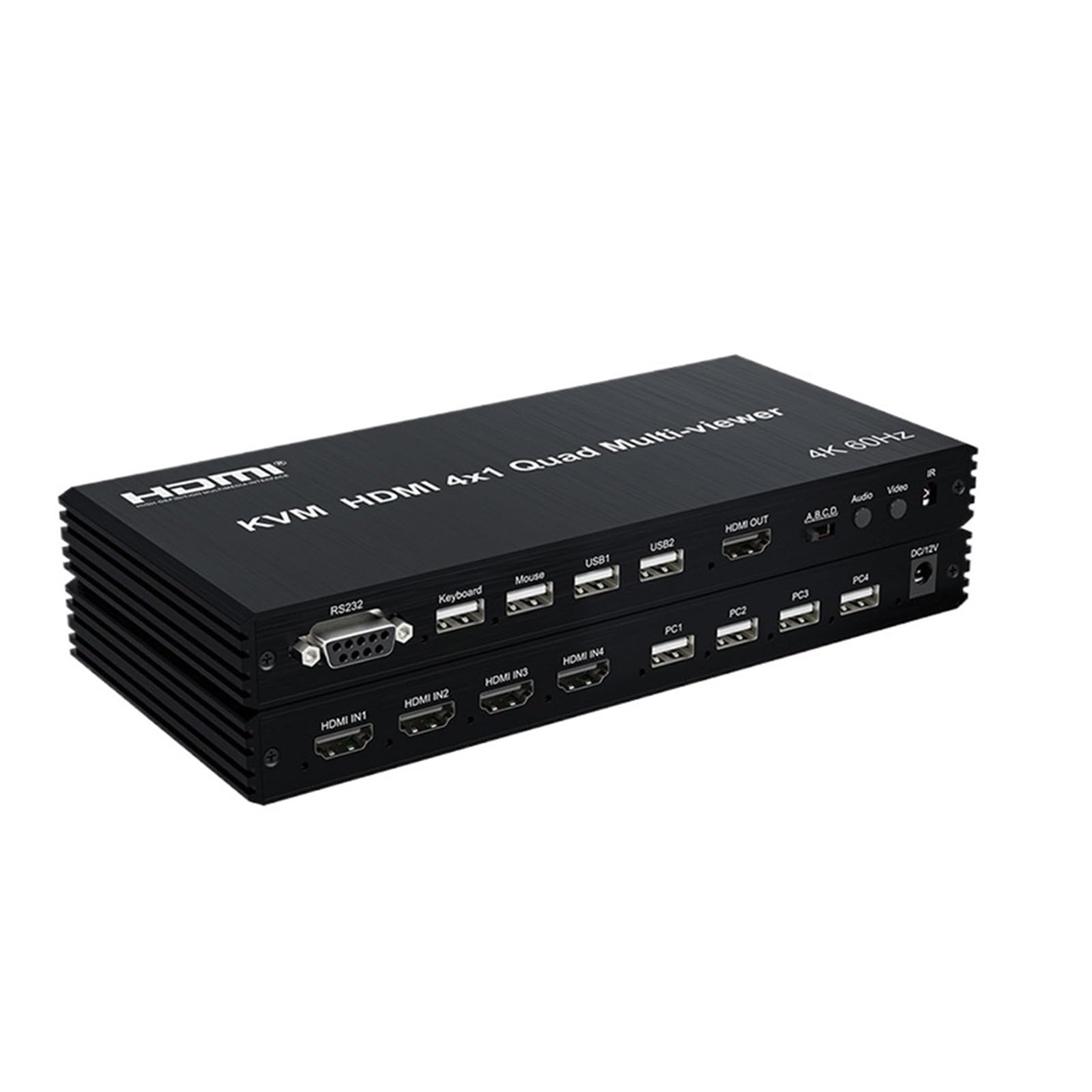Quad Display Splitter HDMI KVM 4x1 Multivisor 4k 60hz HDMI Multivisor KVM Quad 4x1 Seamless Segmentation Switch for USB Keyboard (UK Plug)-image-19