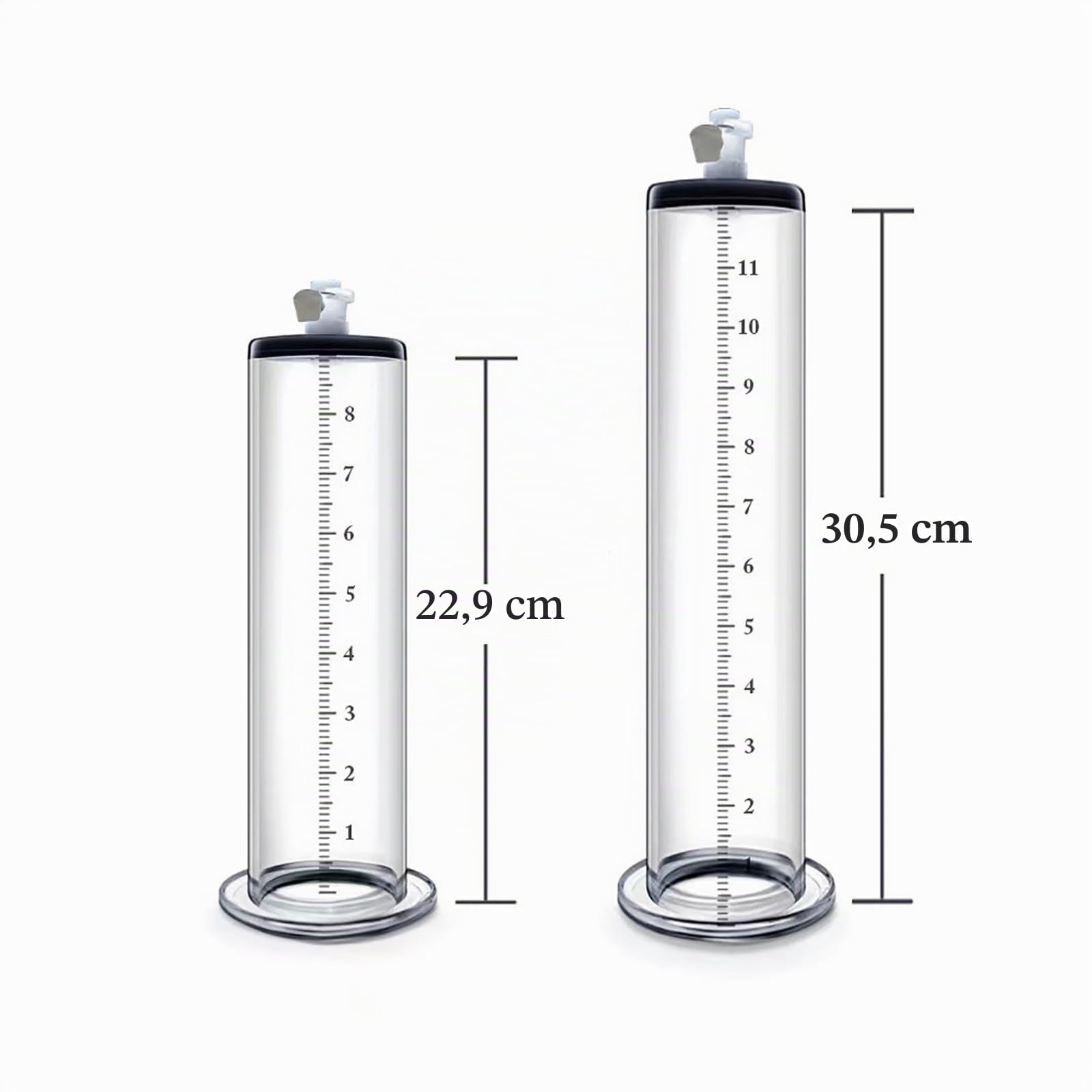 Penispumpenzubehör mit lasergeätzten Abmessungen – Zubehör-Upgrade-Ersatz, Penispumpenzylinder aus Acryl Penis Vakuumpumpe für Penisvergrößerung Penis Erektion(G/12 * 2.25inch)