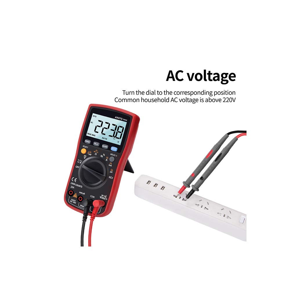 AN870 multimètre numérique 19.999 comptes TRMS testeur transistor multimètre voltímetro compteur de capacité Profesional