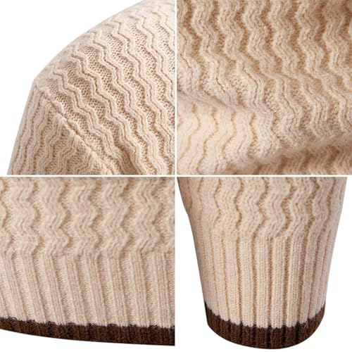Mens High Neck Ribbed Sweater Long Sleeve Regular Fit Sweaters Fall Winter Knitted Sweater2
