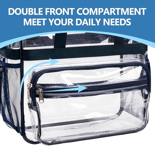 Image of Paxiland Clear Bag for Stadium Events, 12x6x12 inches Tote Bag with Detachable Reinforced Strap for Sports Concert and Work